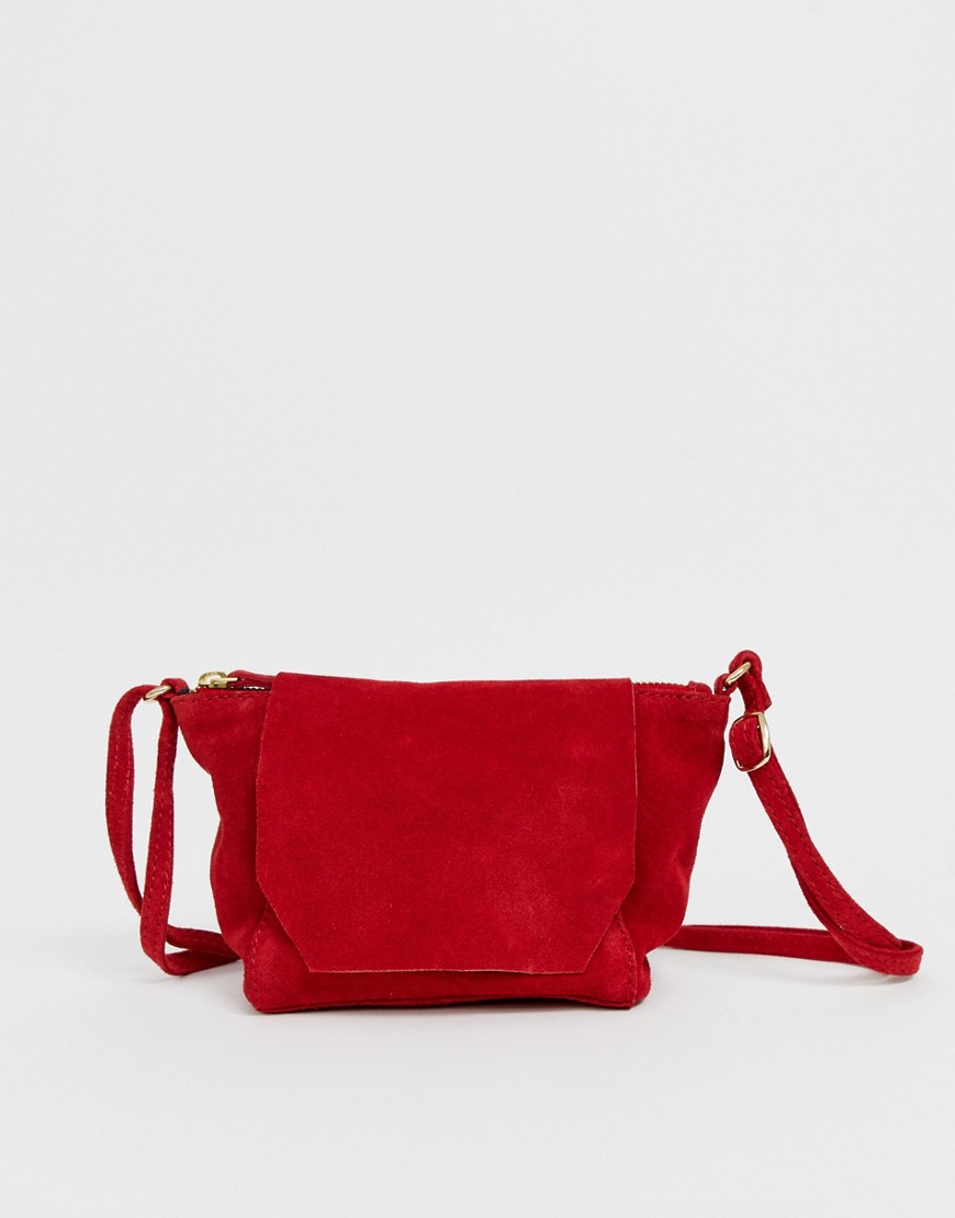 фото Замшевая сумка через плечо asos design-красный