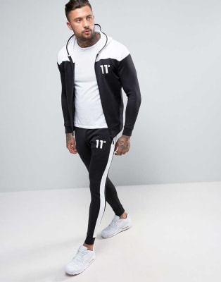 11 degrees black and white hoodie