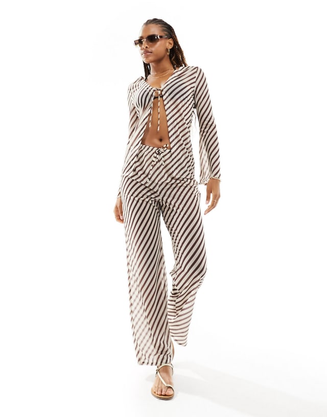 4th & Reckless - anais sheer co-ord in stripe