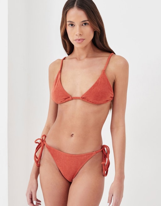 4th & Reckless Clelia Bikini van badstof met gestrikte voorkant in