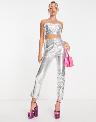 4th & Reckless metallic co-ord in silver