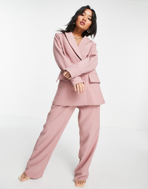 Petite Dusty Pink Wide Leg Suit Pants