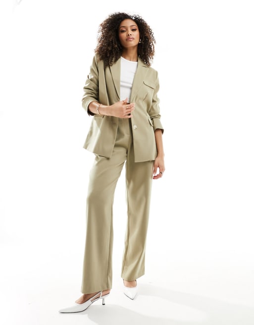 Beige Oversized Pantsuit for Women, Beige Formal Pants Suit for