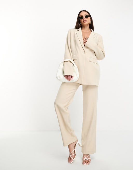 4th & Reckless Tall blazer and trouser co-ord in cream | ASOS