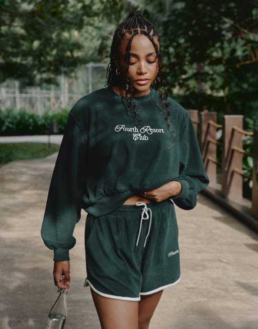 4th & Reckless X Loz Vassallo Ella towelling set in green