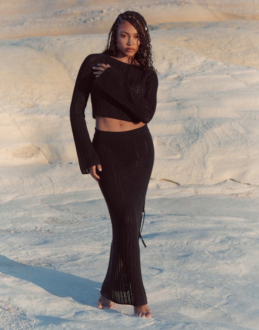 4th & Reckless x Loz Vassallo - Shannon - Coordinato da spiaggia in maglia nero
