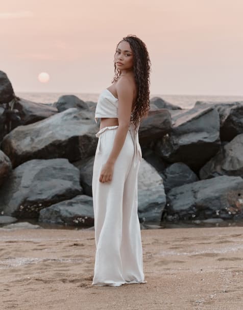 4th & Reckless x Loz Vassallo tulum beach co-ord in beige - view 1