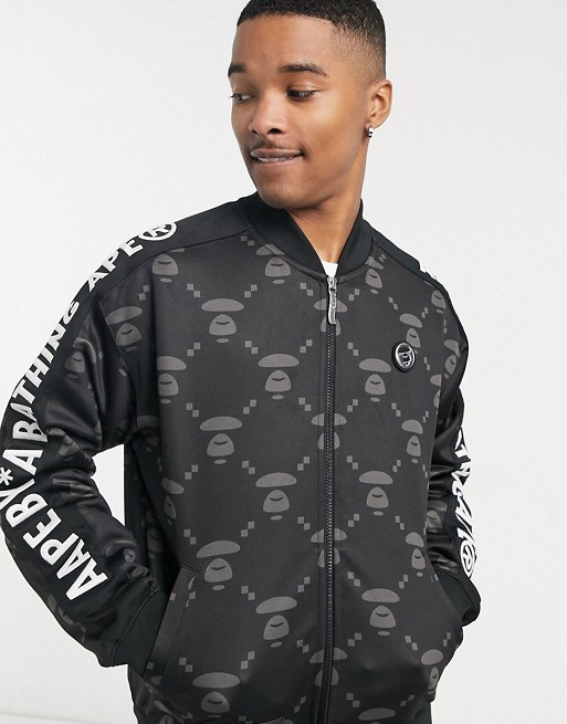 AAPE By A Bathing Ape king kong all-over tonal logo tracksuit in black