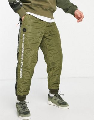 AAPE By A Bathing Ape x Alpha Industries quilted set in khaki