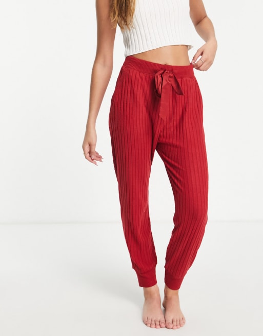 Abercrombie & Fitch cozy loungewear set in red