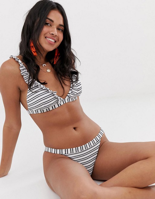 Accessorize ruffle bikini in stripe