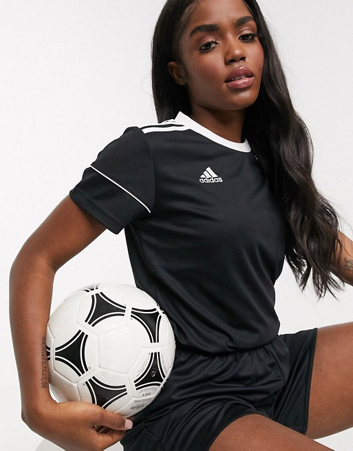 adidas Football logo t-shirt and shorts in black