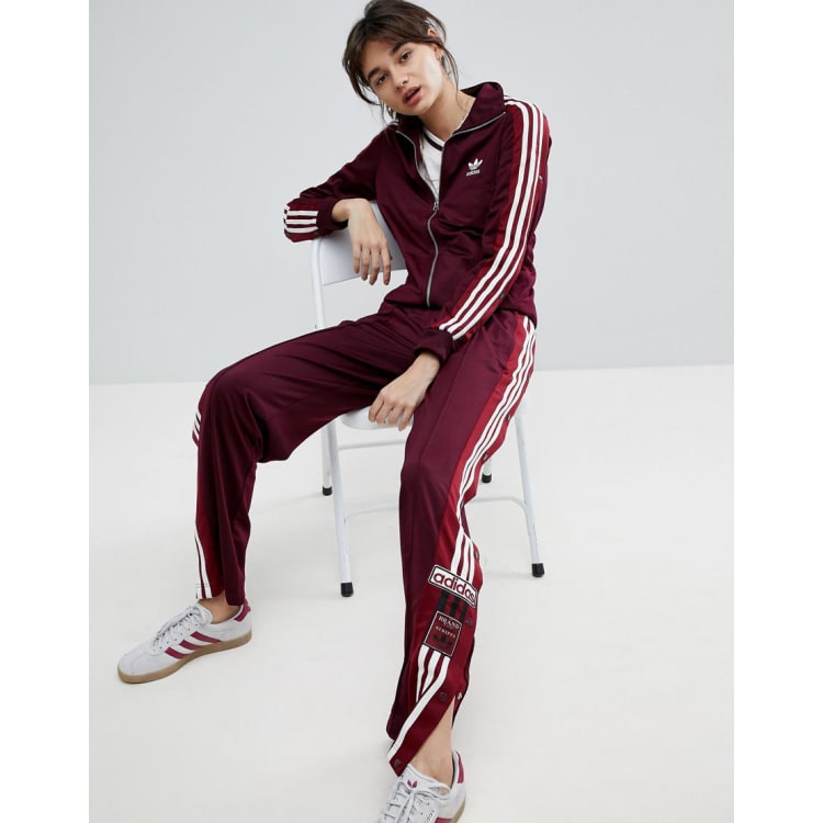 Adidas originals maroon hot sale track pants