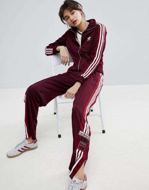 adidas Originals Adibreak Track Jacket & Popper Track Pants In Maroon Set