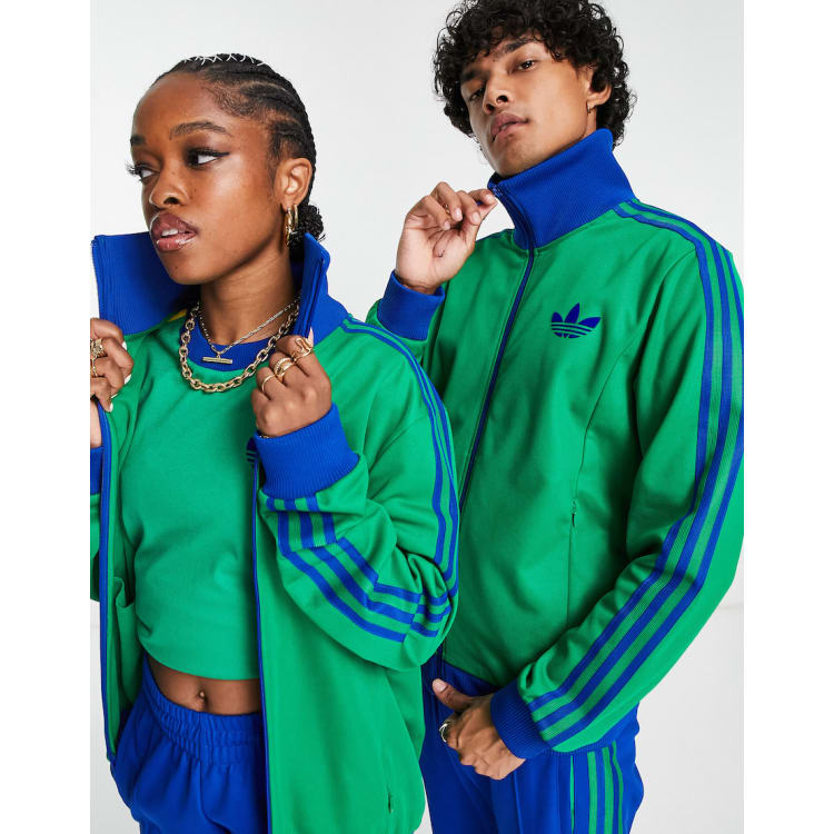 Adidas green track set best sale