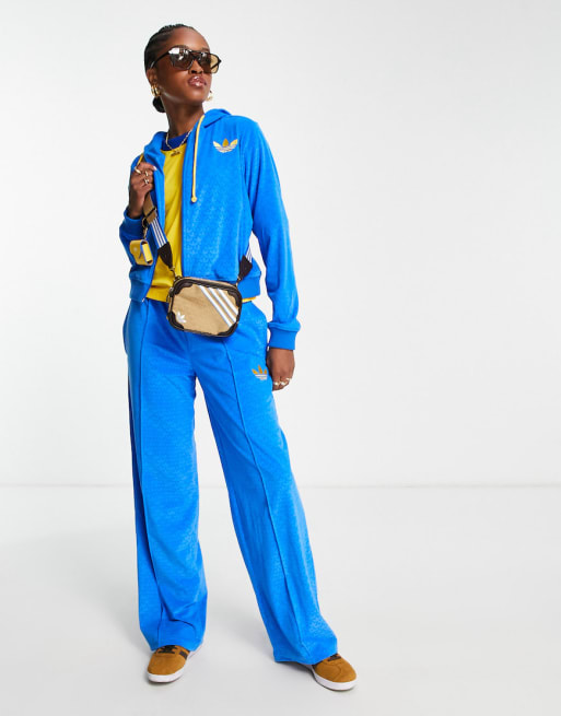 adidas Originals adicolor 70s velour tracksuit in blue ASOS