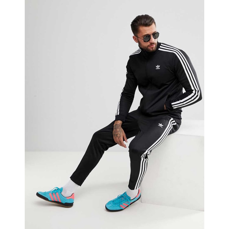 Adidas originals adicolor beckenbauer joggers in skinny fit hotsell in black cw1269