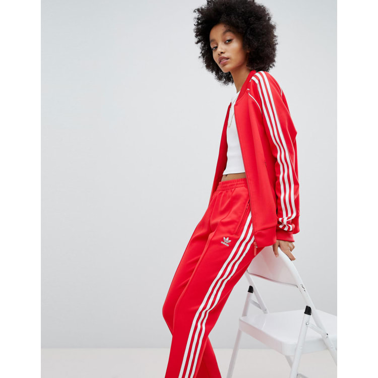 adidas Originals adicolor Pantalon de jogging et veste a trois bandes Rouge ASOS