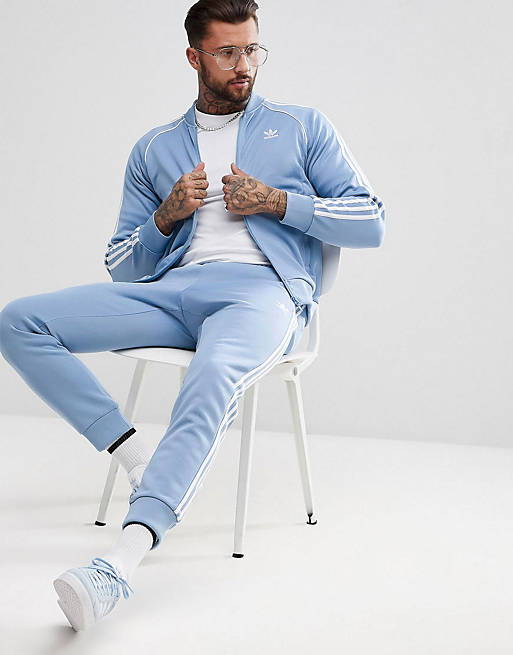 adidas Originals adicolor Superstar Tracksuit in Blue | ASOS