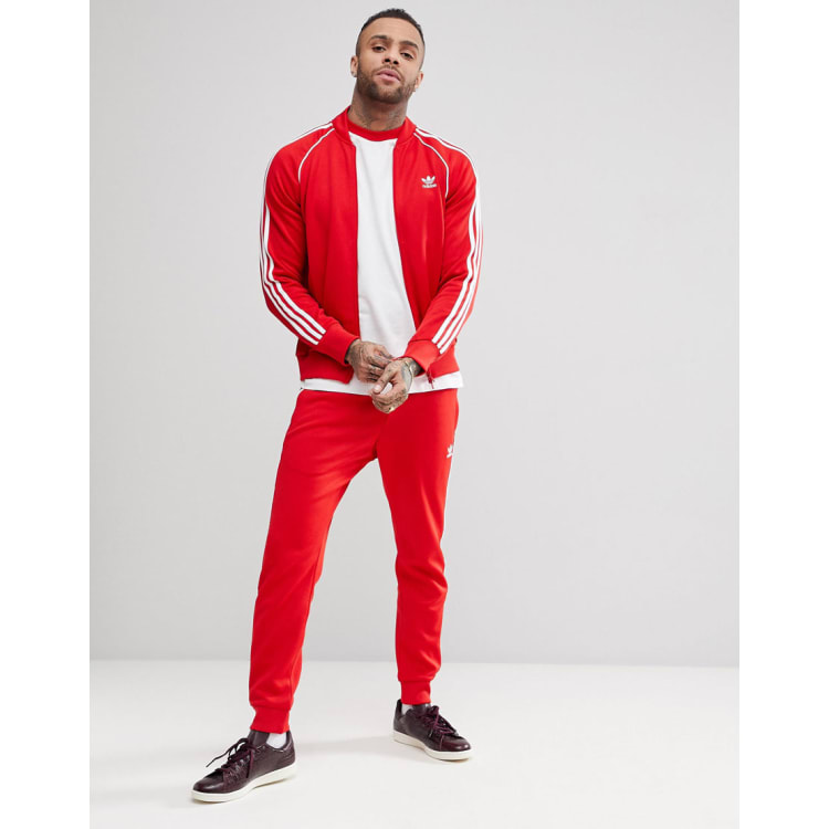 Bas de best sale survetement adidas rouge