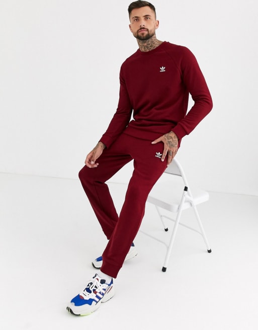 adidas Originals co-ord with embroidered small logo in burgundy | ASOS