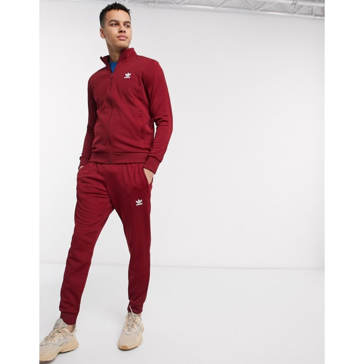 Adidas tracksuit hot sale mens burgundy