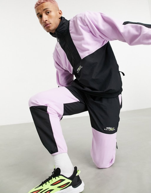 adidas Originals fleece co-ord in black and lilac | ASOS