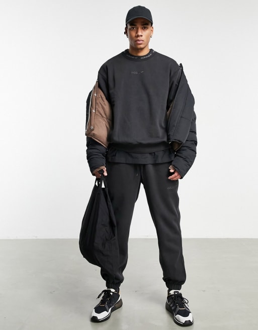 adidas Originals overdyed 'Premium Sweats' co-ord in black | ASOS