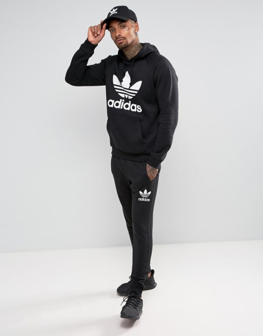 Adidas Originals Schwarzer Trainingsanzug Mit Dreiblatt Logo Asos