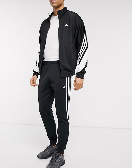 adidas Originals tracksuit with wrap 3 stripes in black