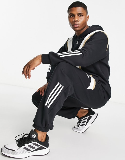 adidas Training Earth Shades fleece tracksuit in black