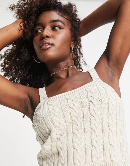 Aeropostale - Co-ord set met kabelgebreid(e) hemdje en short