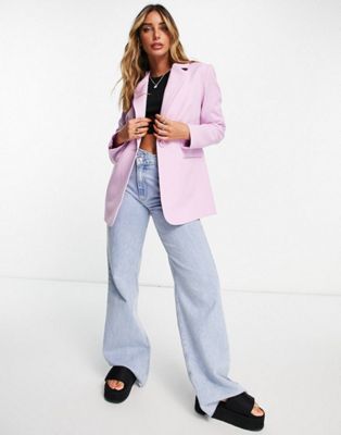 Aligne high waist dad fit trouser and oversized blazer co-ord in lilac