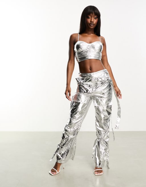 Asos cheap metallic top