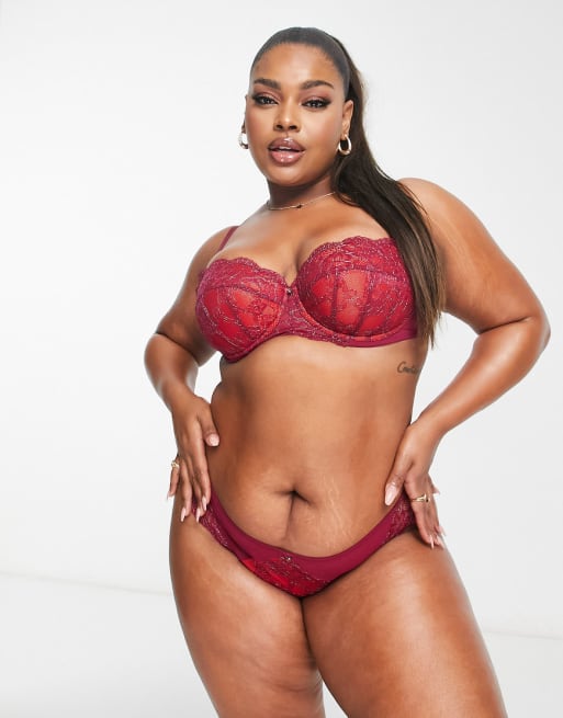 Sexy Lingerie for Women Plus Plus Floral Lace Underwire Lingerie Set Sexy Lingerie  Set (Color : Burgundy, Size : 1XL) : : Clothing, Shoes &  Accessories