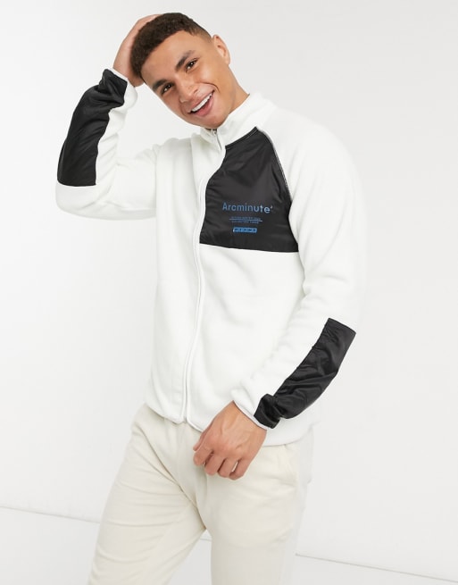 Arcminute – Funktions-Trainingsanzug-Set aus Polar-Fleece in gebrochenem Weiß
