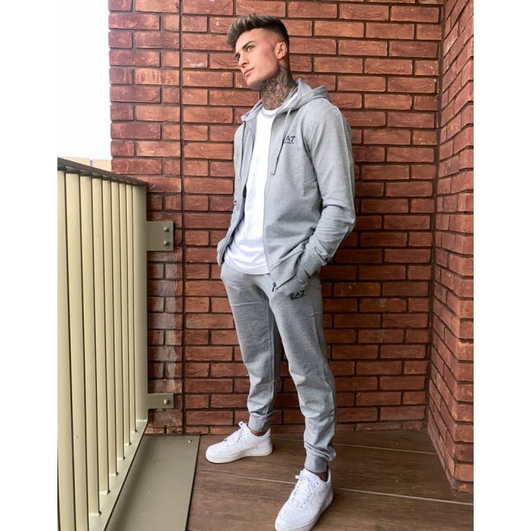 Armani EA7 Core ID logo tracksuit in grey ASOS