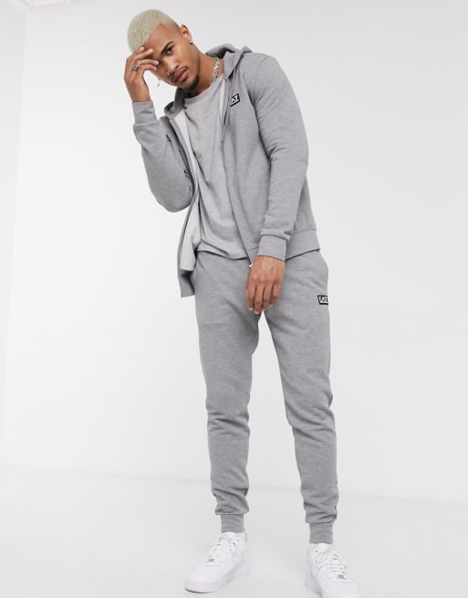 Armani EA7 Core ID rubberised logo tracksuit set in grey SUIT 3