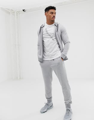 Armani Exchange logo sweatsuit in gray 