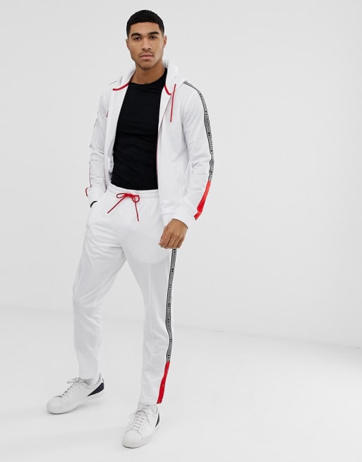 Armani Exchange side stripe logo sweatsuit in white | ASOS