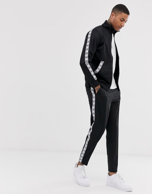 Armani Exchange taped tracksuit set in black ASOS