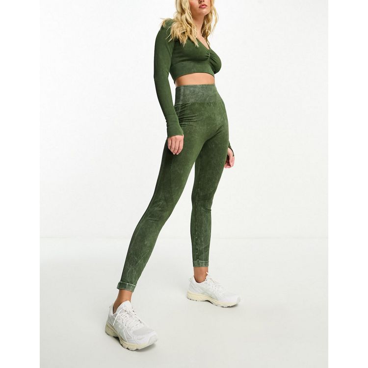 ASOS 4505 WB Petite seamless ruched leggings and short sleeve in
