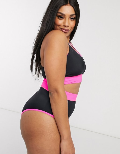 ASOS 4505 Curve Bikini aus recyceltem Polyester mit uberkreuztem Rucken ASOS