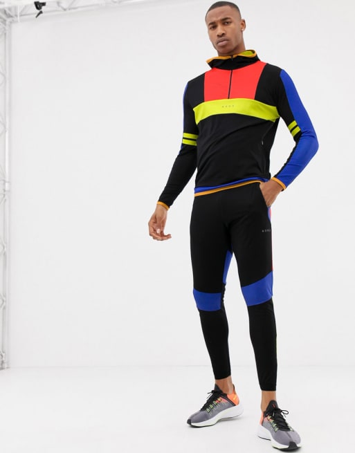ASOS – 4505 – Schwarzer Trainingsanzug in Blockfarben, Kombiteil