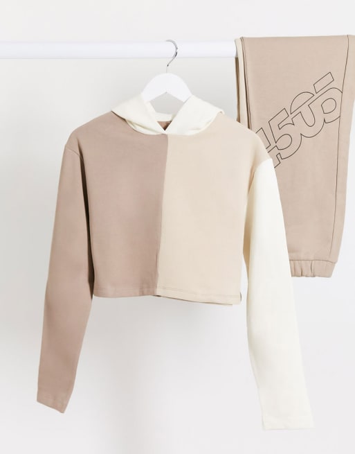 Asos 4505 Set Aus Kapuzenpullover Und Jogginghose In Neutral Mit