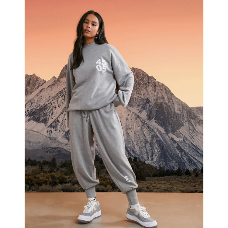 Grey sweatpants store and sweatshirt