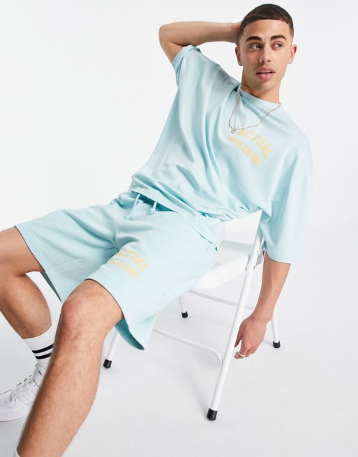 ASOS Actual Athleisure with graphic print in canal blue