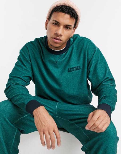 ASOS Actual co-ord in teal with wash and embroidery | ASOS