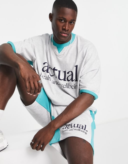 ASOS Actual - Coordinato con pannello a coste e stampa multicolore