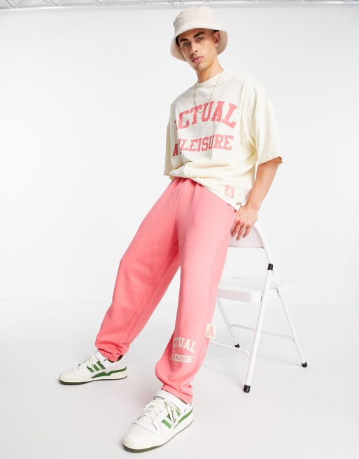 ASOS - Actual - Coordinato oversize color block écru con logo Athleisure